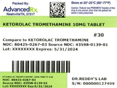 Label 3 (Ketorolac Tromethamine 80425 0267 03)